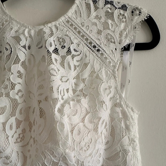 NWT David’s Bridal Lace Tank Separates Bridal Top Soft White Size 4 - Picture 4 of 10